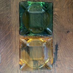 Vintage 70’s heavy glass ashtrays